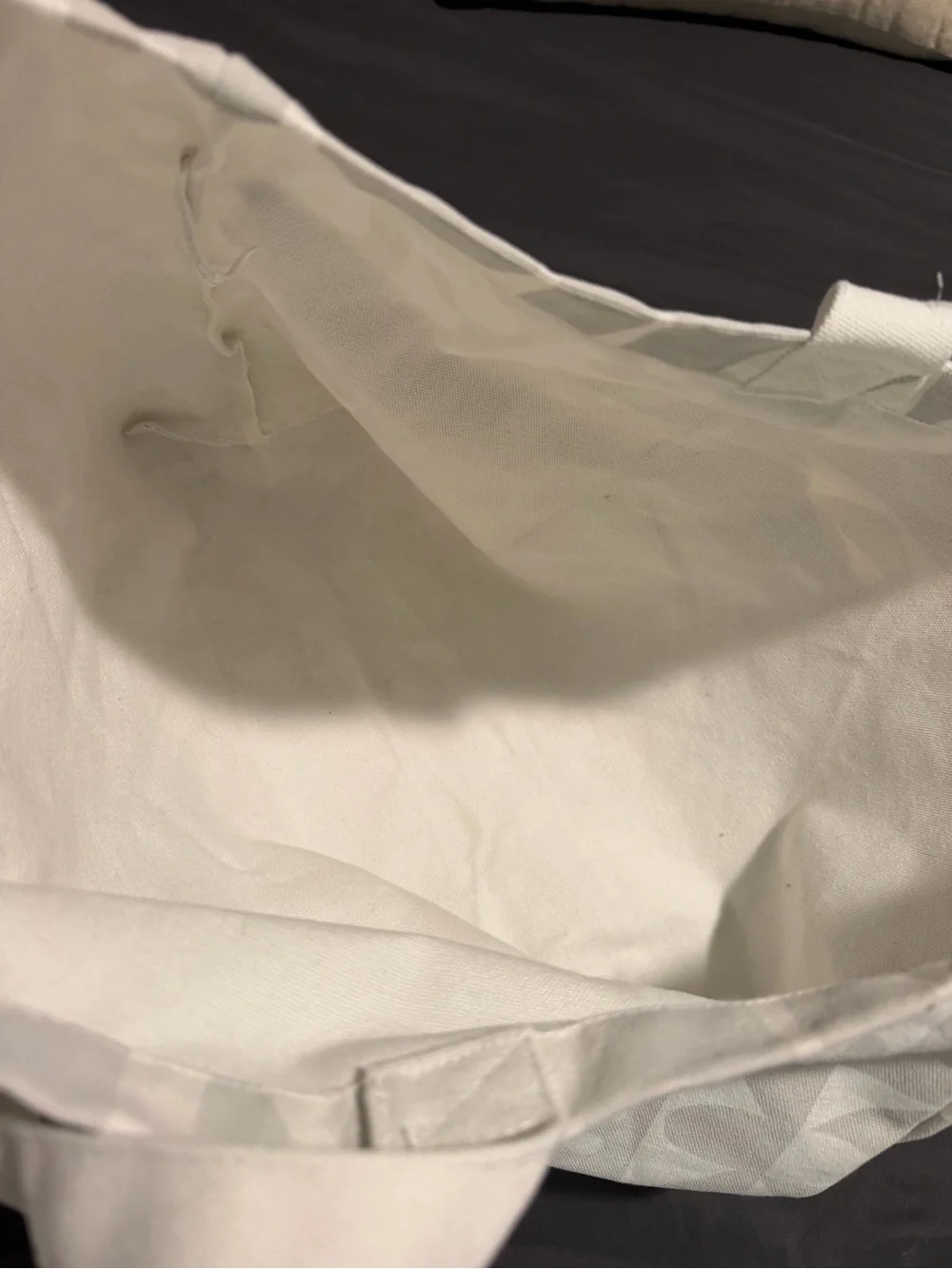 Vuori White Graphic Canvas Tote